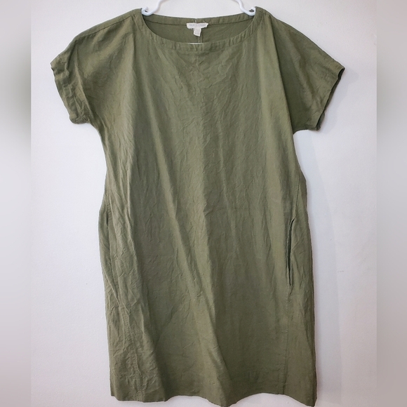 Eileen Fisher Organic Cotton Sheath Dress Size Petite Small - Picture 2 of 9